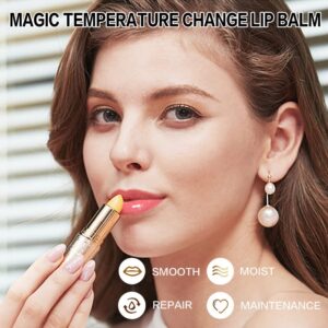 HAOYA 3 Pcs Waterproof Color Changing Lipstick - Glossy Finish, Moisturizing, Long Lasting, Adjustable Color Depth