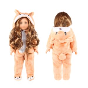 ywkis 18 inch doll clothes -onesie pajamas fit 18 inch girl doll and more (bear)