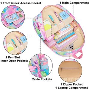 CAMTOP Backpack for Teen Girls Kids School Bookbag Lunch Box Set(Butterfly Schoolbag)