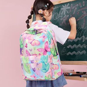 CAMTOP Backpack for Teen Girls Kids School Bookbag Lunch Box Set(Butterfly Schoolbag)