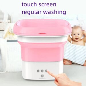 Portable Washing Machine - Foldable Mini Small Portable Washing Machine with Drain Basket for Apartment, Laundry, Camping, RV, Travel, Lingerie, Personal, Baby Clothes, Towels (blue)