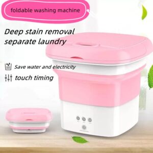 Portable Washing Machine - Foldable Mini Small Portable Washing Machine with Drain Basket for Apartment, Laundry, Camping, RV, Travel, Lingerie, Personal, Baby Clothes, Towels (blue)