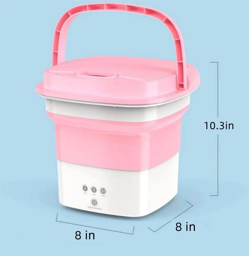 Portable Washing Machine - Foldable Mini Small Portable Washing Machine with Drain Basket for Apartment, Laundry, Camping, RV, Travel, Lingerie, Personal, Baby Clothes, Towels (blue)