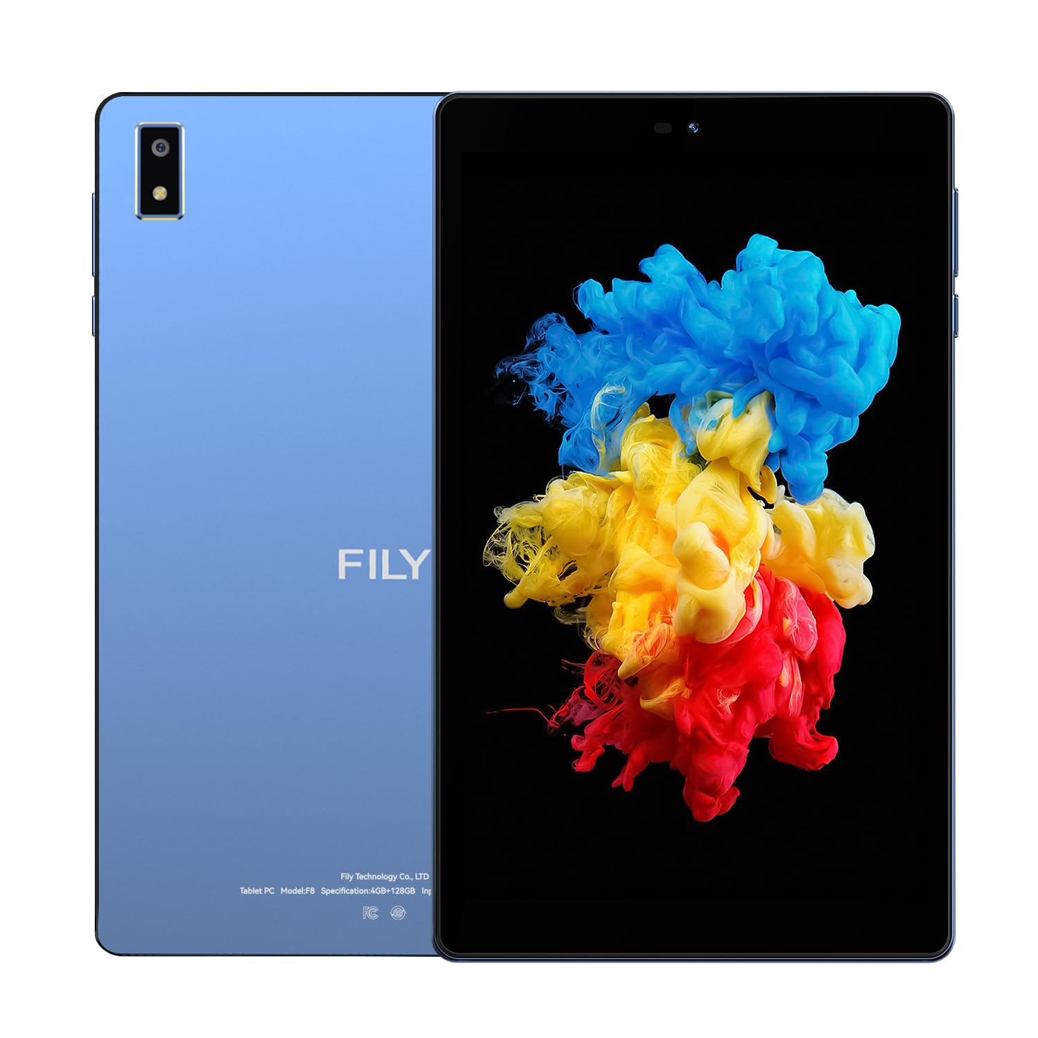 FILY F8 Android12 Tablet, 8 inch Tablet, 4GB+128GB Storage, Quad-Core Processor, 2.0Ghz, Full Metal Cover, Bluetooth5.2, Google GMS Tablet, 5G/2.4G Wi-Fi, HD Touch Screen, USB-C Fast Charge (Blue)