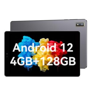 fily f8 android12 tablet, 8 inch tablet, 4gb+128gb storage, quad-core processor, 2.0ghz, full metal cover, bluetooth5.2, 5+8mp dual camera, 5g/2.4g wi-fi, hd touch screen, usb-c fast charge (gray)