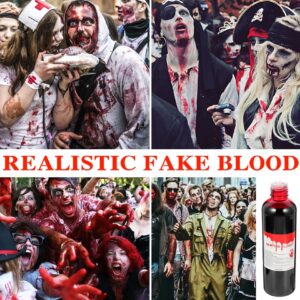 BKPPLZP Fake Blood Washable Makeup,1.01oz(30ML) Halloween Fake Liquid Blood for Zombie Bride,Clothes,Monster SFX Scary Clown and Vampire Makeup & Monster Dress Up Cosplay,1 Pack