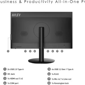 MSI 2023 Pro 24'' FHD LED All-in-One AIO Desktop PC Intel 4-Core i3-10105 16GB DDR4 256GB NVMe SSD 1TB HDD Intel UHD Graphics WiFi AX BT Webcam HDMI RJ45 COM Port Black Windows 10 Pro w/RE 32GB USB