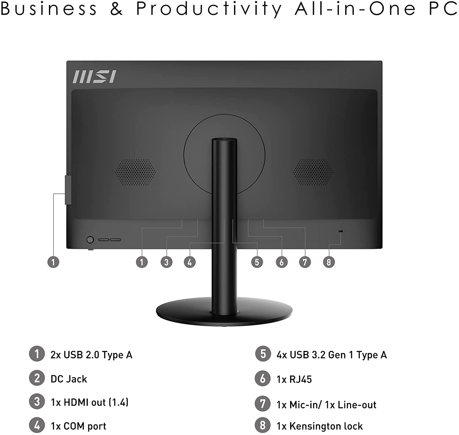 MSI 2023 Pro 24'' FHD LED All-in-One AIO Desktop PC Intel 4-Core i3-10105 16GB DDR4 256GB NVMe SSD 1TB HDD Intel UHD Graphics WiFi AX BT Webcam HDMI RJ45 COM Port Black Windows 10 Pro w/RE 32GB USB