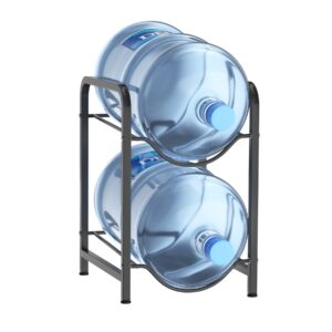 pourde water cooler jug rack 5 gallon bottle holder 12.9''x13.4''x19.3'' sturdy steel frame stand excellent home office space saver organizer single 2-tier (black)
