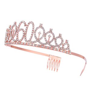 JunyRuny 60th Birthday Sash and Tiara Rose Gold 60th Birthday Decorations for Women Birthday Gifts for Women 60-Year-Old Happy 60 Birthday Party Favor Supplies