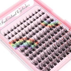 Bodermincer Lashes Clusters 10-12-14-16mm Mixed Lashes Extension Kit lashes clusters Lashes Wispy Eyelash Extension Individual Eyelash Bunche (10-12-14-16mm Mixed)