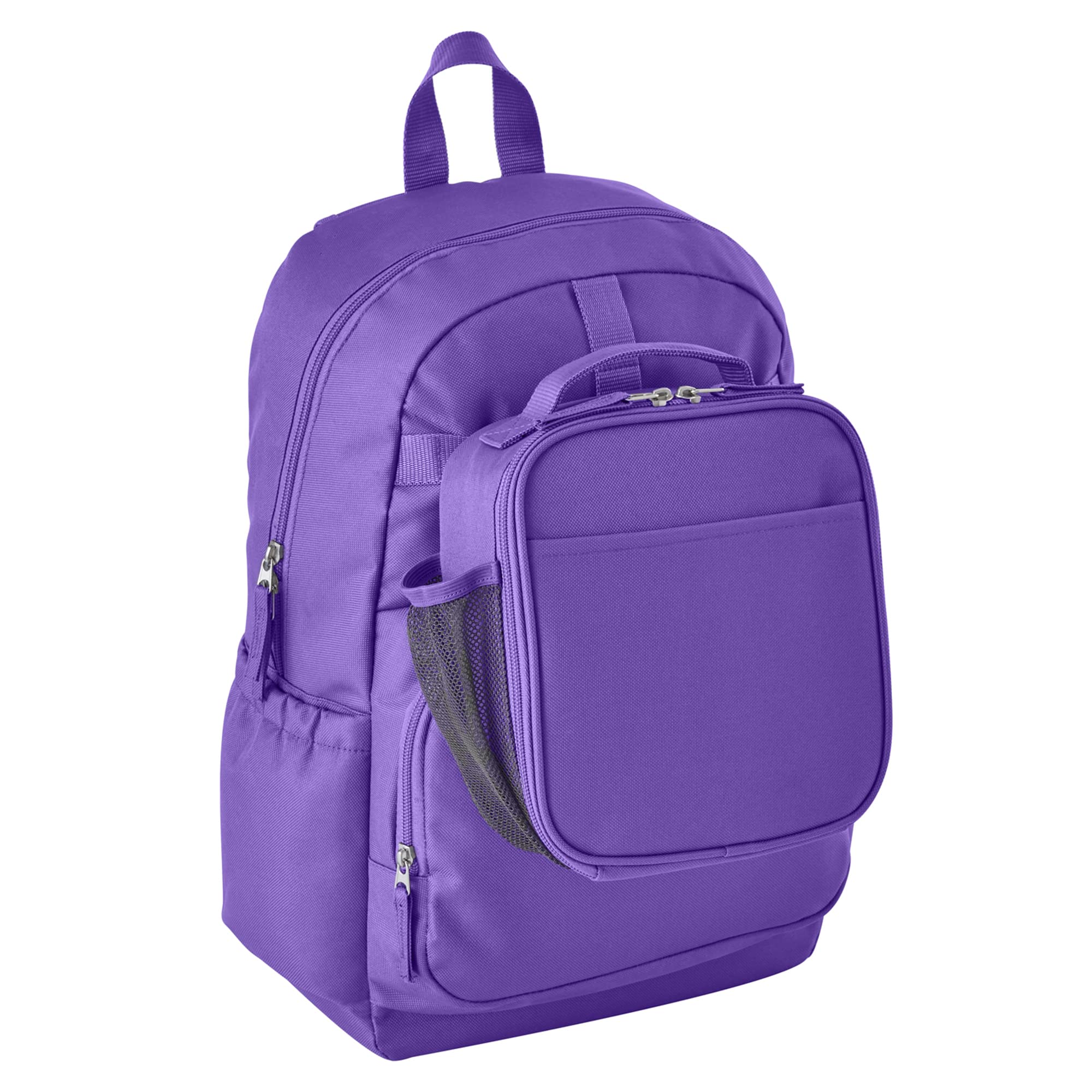 Let's Make Memories Personalized Kids Backpack with Lunch Box (Optional) - Purple, Bright Hearts