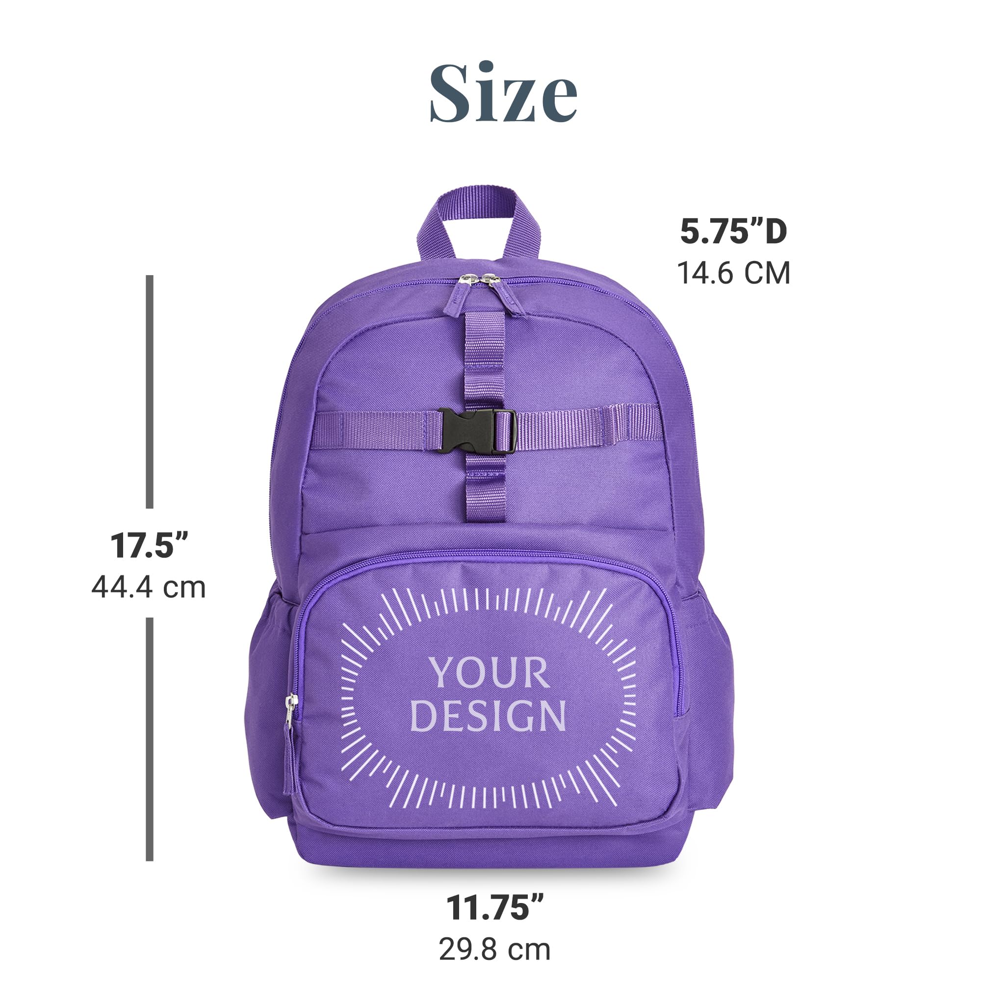 Let's Make Memories Personalized Kids Backpack with Lunch Box (Optional) - Purple, Bright Hearts