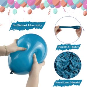 Janinus Turquoise Blue Balloons Garland Arch Kit Peacock Blue Balloons 12Inch 5Inch Turquoise Balloons Different Sizes 80PCS for Baby Shower/Gender Reveal/Wedding/Whale Theme Party Decorations