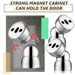 4 Pieces Mini Powerful Magnetic Doorstop, Stainless Steel Door Magnetic Door Stopper Heavy Duty Magnetism Door Holder for Bedroom Bathroom Kitchen Home Office