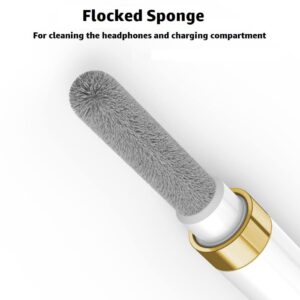 GOALSEN ECP4in1 for Airpod Cleaner Kit Equipped with a Flocked Sponge a Metal Pen Tip 2 High-Density Brush Easy Clean Hard-to-Touch Place Earbud Cleaning Kit Tool for Airpods Pro 1 2 3 -Gold