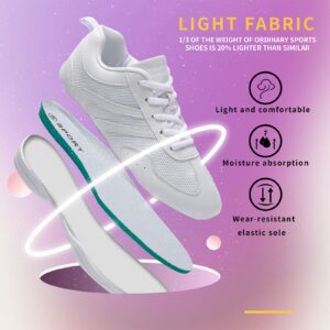 LANDHIKER Cheer Shoes for Women Cheerleading Shoes Girls Youth White Competition Cheerleading Gear Dance Shoes Sports Shoes Tennis Training Athletic Shoes Flats Breathable Kids Cheer Sneakers