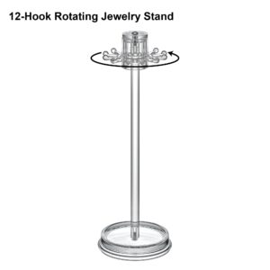 Amazing Abby - Temptation - Necklace Holder Stand with Spinning Hook Design, Jewelry Organizer Stand, Bracelet Tree Display, Perfect Storage Solution for Necklaces, Bracelets, Rings, and More