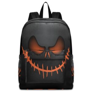 zzwwr halloween mask background large laptop backpack durable travel computer bag for men women school bookbag work