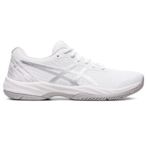 asics women's gel-game 9 tennis shoes, 7.5, white/pure silver