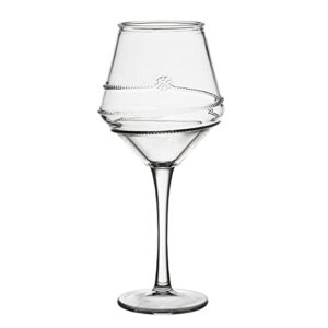 juliska amalia acrylic wine glass, acrylic glass - unbreakable, clear acrylic, embossed drinking glass