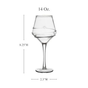 Juliska Amalia Acrylic Wine Glass, Acrylic Glass - Unbreakable, Clear Acrylic, Embossed Drinking Glass