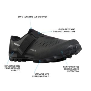 SHIMANO SH-MX100 Multi-Use Off-Road Cycling Shoe, Black, 12.5-13 Women / 10-10.5 Men (EU 45)