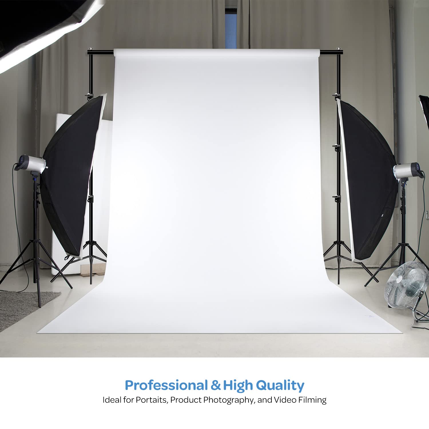 LimoStudio 10' x 20' (W x H) Pure White Backdrop Background Screen, Higher Density A+ Premium Grade 150 GSM Synthetic Material Fabric, Solid Seamless Muslin for Professional Photo Studio, AGG3251