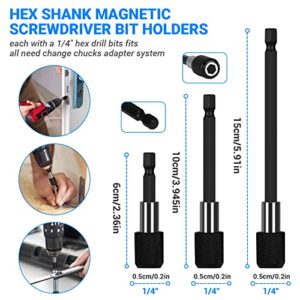 24pcs Flexible Drill Bit Extension Set, 105°Right Angle Drill Attachmen, Rotatable Joint Socket 1/4 3/8 1/2 Inch Hex Socket Adapter Socket Bendable Drill Bit Extension Screwdriver with a Box (Black)