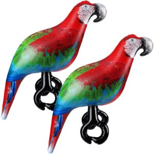 geosar 2 pcs jumbo inflatable pirate parrot prop 24 inch halloween pirate costume accessories pirate party supplies tropical party decorations for kids