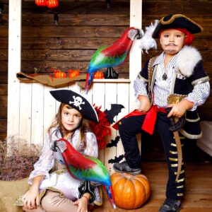 Geosar 2 Pcs Jumbo Inflatable Pirate Parrot Prop 24 Inch Halloween Pirate Costume Accessories Pirate Party Supplies Tropical Party Decorations for Kids