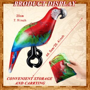 Geosar 2 Pcs Jumbo Inflatable Pirate Parrot Prop 24 Inch Halloween Pirate Costume Accessories Pirate Party Supplies Tropical Party Decorations for Kids