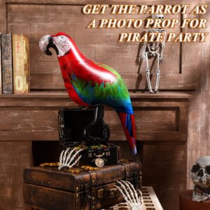 Geosar 2 Pcs Jumbo Inflatable Pirate Parrot Prop 24 Inch Halloween Pirate Costume Accessories Pirate Party Supplies Tropical Party Decorations for Kids