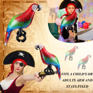 Geosar 2 Pcs Jumbo Inflatable Pirate Parrot Prop 24 Inch Halloween Pirate Costume Accessories Pirate Party Supplies Tropical Party Decorations for Kids