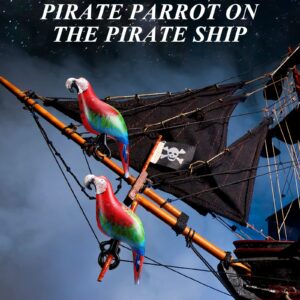 Geosar 2 Pcs Jumbo Inflatable Pirate Parrot Prop 24 Inch Halloween Pirate Costume Accessories Pirate Party Supplies Tropical Party Decorations for Kids