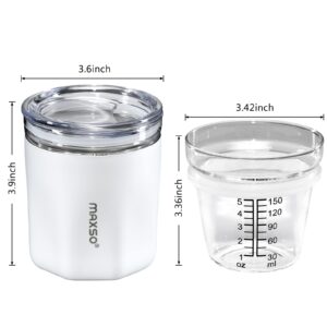 Insulated Wine Tumbler with Lid Stainless outside - Hybrid Cocktail Whisky Removable Glass Inside, Bourbon Gift for Man,Double Walled Stainless Steel Vacuum Insulated 8.8oz Wine Glass Keeping Cold