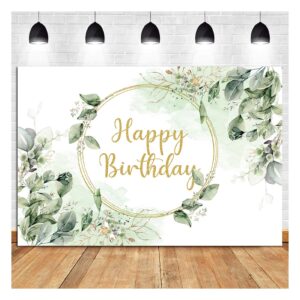 greenery succulent and eucalyptus leaves photography backdrop 72.8x43.3 in bloom eucalyptus leaves photo background for happy birthday party decoration supplies