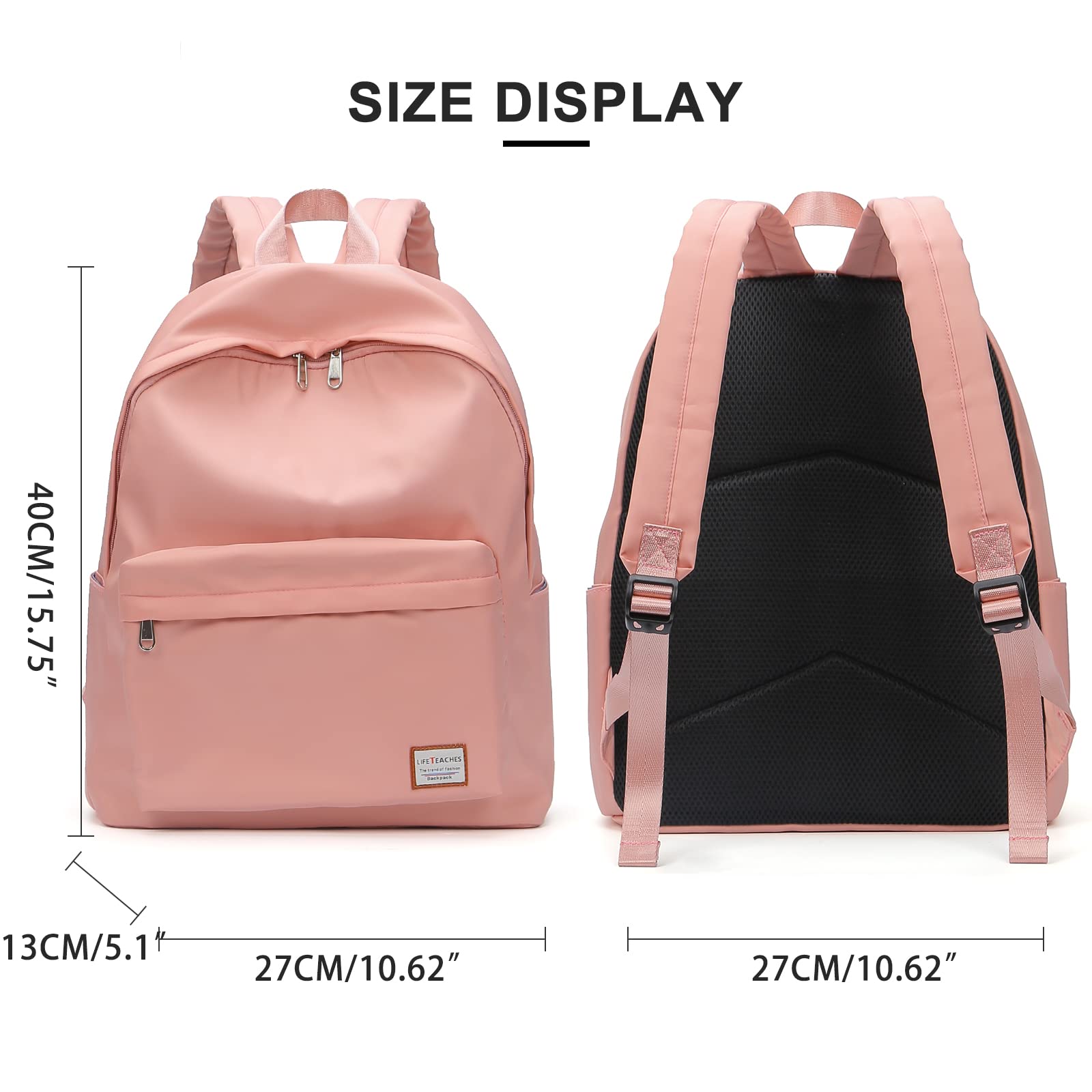 coowoz College Backpack Black Backpack College Bags For Women Men Travel Rucksack Casual Daypack Laptop Backpacks(Pink3)