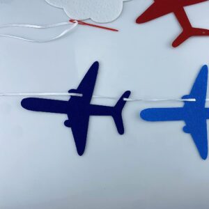 SaktopDeco 2 Pack Airplane Cloud Garland Plane Banner Airplane Party Supplies Plane Aviation Themed Birthday Party Decorations Supplies