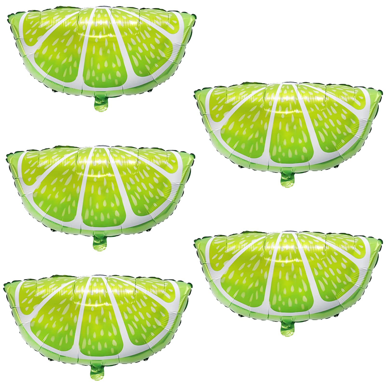 10Pcs Fruit Lime Balloons Large Fruit Green Lemon Foil Round Lemon Mylar Balloons for Summer Thanksgiving Harvest Fall Autumn Fruit Theme Party Decorations Supplies