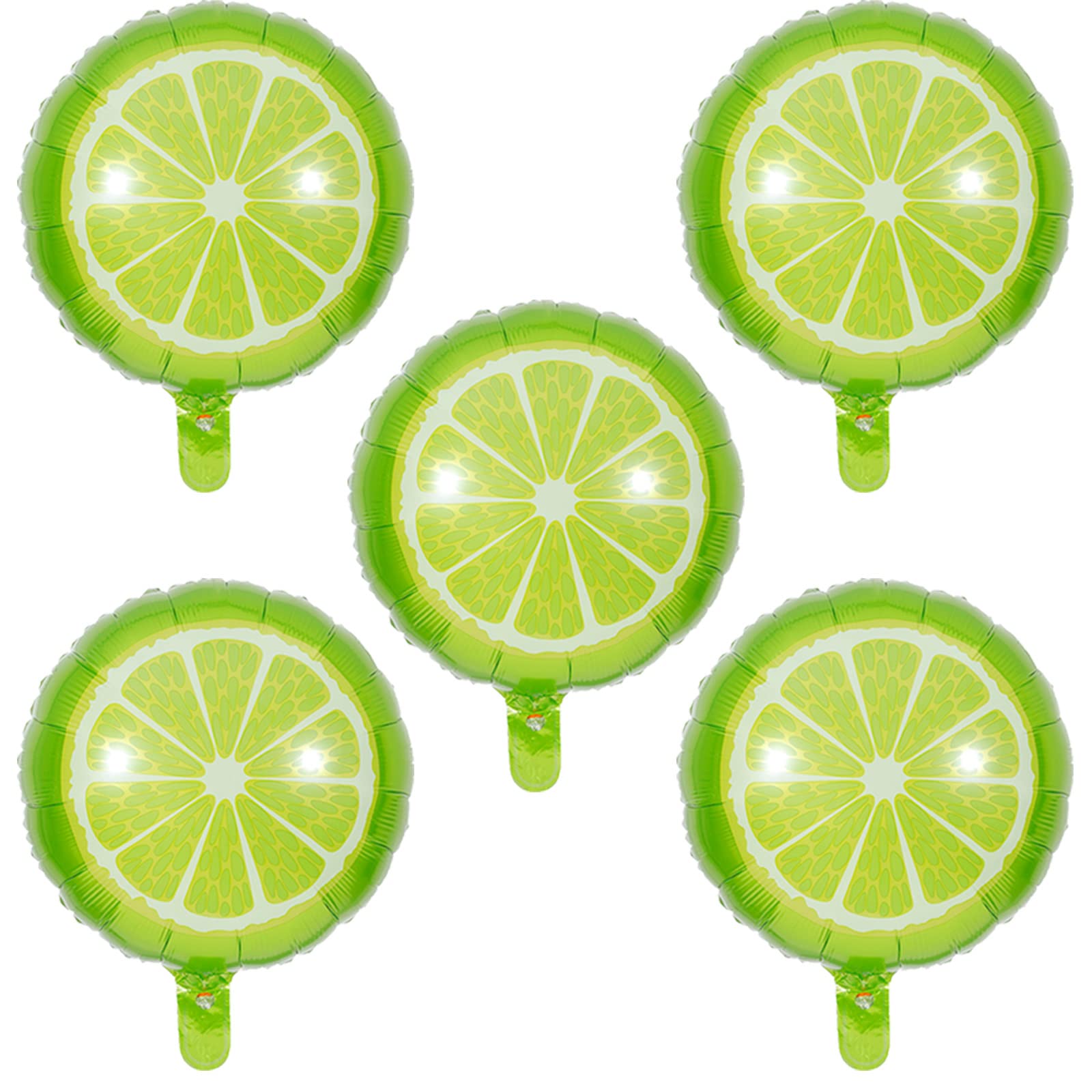 10Pcs Fruit Lime Balloons Large Fruit Green Lemon Foil Round Lemon Mylar Balloons for Summer Thanksgiving Harvest Fall Autumn Fruit Theme Party Decorations Supplies