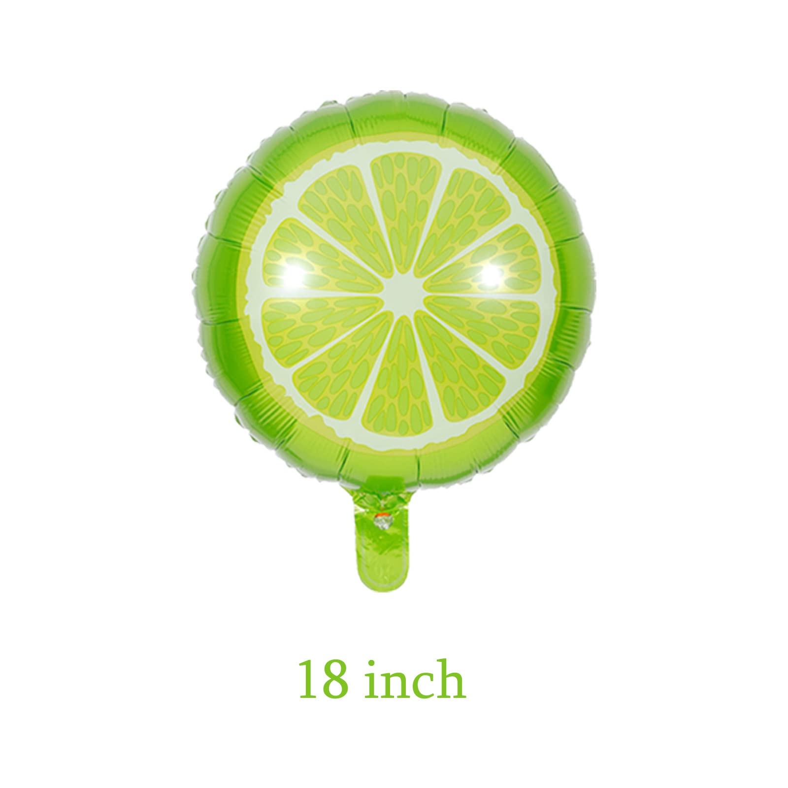 10Pcs Fruit Lime Balloons Large Fruit Green Lemon Foil Round Lemon Mylar Balloons for Summer Thanksgiving Harvest Fall Autumn Fruit Theme Party Decorations Supplies