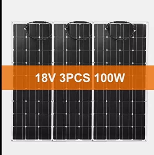 Flexible Monocrystalline Solar Panel Can Charge 12V Battery for Car/Boat/ Home Waterproof Solar Panel (18V 100W 3pc)