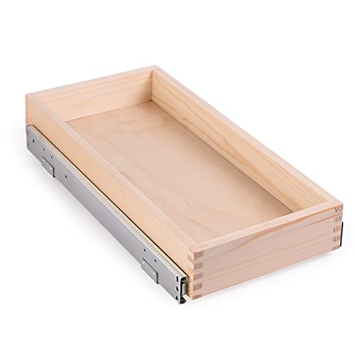 Mulush Pull Out Cabinet Organizer, Soft Close Slide Out Wood Drawer Storage Shelves for Kitchen, 11”W x 21”D, Requires At Least 12.5” Cabinet Opening, Finished