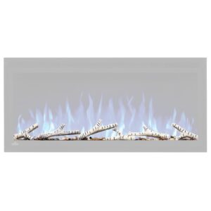 birch log kit with rocks for entice™ 50 - nef-blrak50 - realistic birch logs, natural looking rocks, easy customization of entice electric fireplace