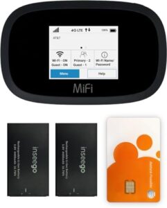 at&t wireless hotspot wifi device 4g lte mifi 8000 | global 4g cat18 lte | up to 1 gbps | evdo-link bundle for mobile hotspot device | with sim card and extra battery