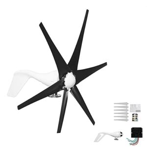 qaznhodds wind turbine generator kit, 6000w 6 blade wind industrial machinery equipment with wind boosting controller for terrace, marine, motorhome, chalet, boat,1,12v