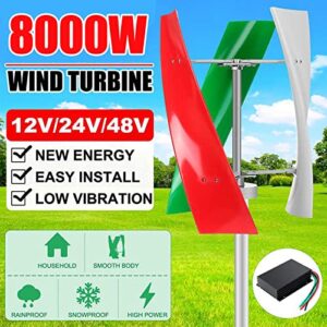 QAZNHODDS 9000W Vertical Axis Permanent Magnetic Levitation Wind Turbine with Controller, 12V 24V 48V 220V Horizontal Wind Turbine Garden-Outdoor Wind Turbine,12V