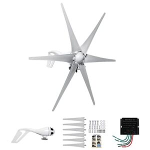 qaznhodds wind turbine generator kit, 6000w 6 blade wind industrial machinery equipment with wind boosting controller for terrace, marine, motorhome, chalet, boat,2,48v