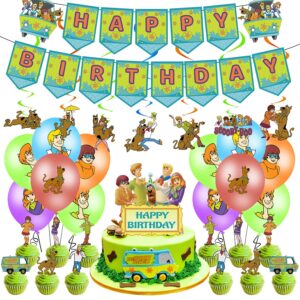 toyoyo birthday party supplies, party decorations including birthday banner, hanging swirls, latex balloons and cake toppers for theme birthday party decorations